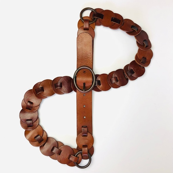 Fossil Leather Circle Link Belt - Picture 2 of 7